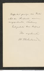 Nachlass Franz Steindachner, Brief von Michael Haberlandt an Franz Steindachner (30.12.1912), Inv.Nr. 194.01, Seite 2